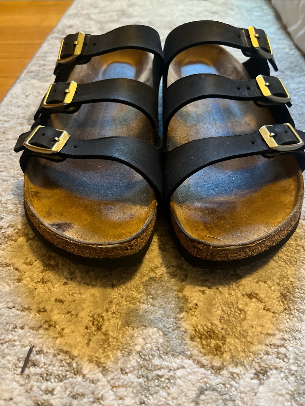 Birkenstock Florida Black Leather Sandals Women’s EU 41 US 10–10.5 Medium/Narrow